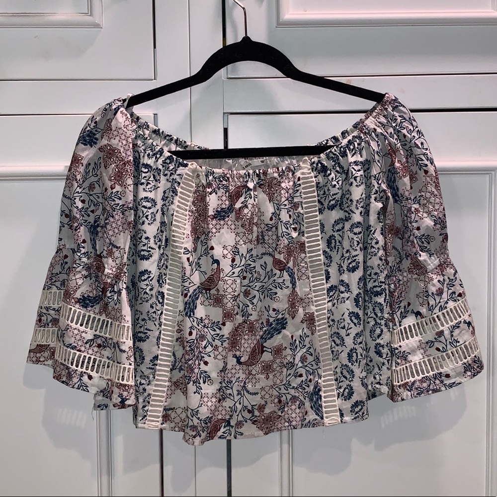 Tularosa off the shoulder white crop top